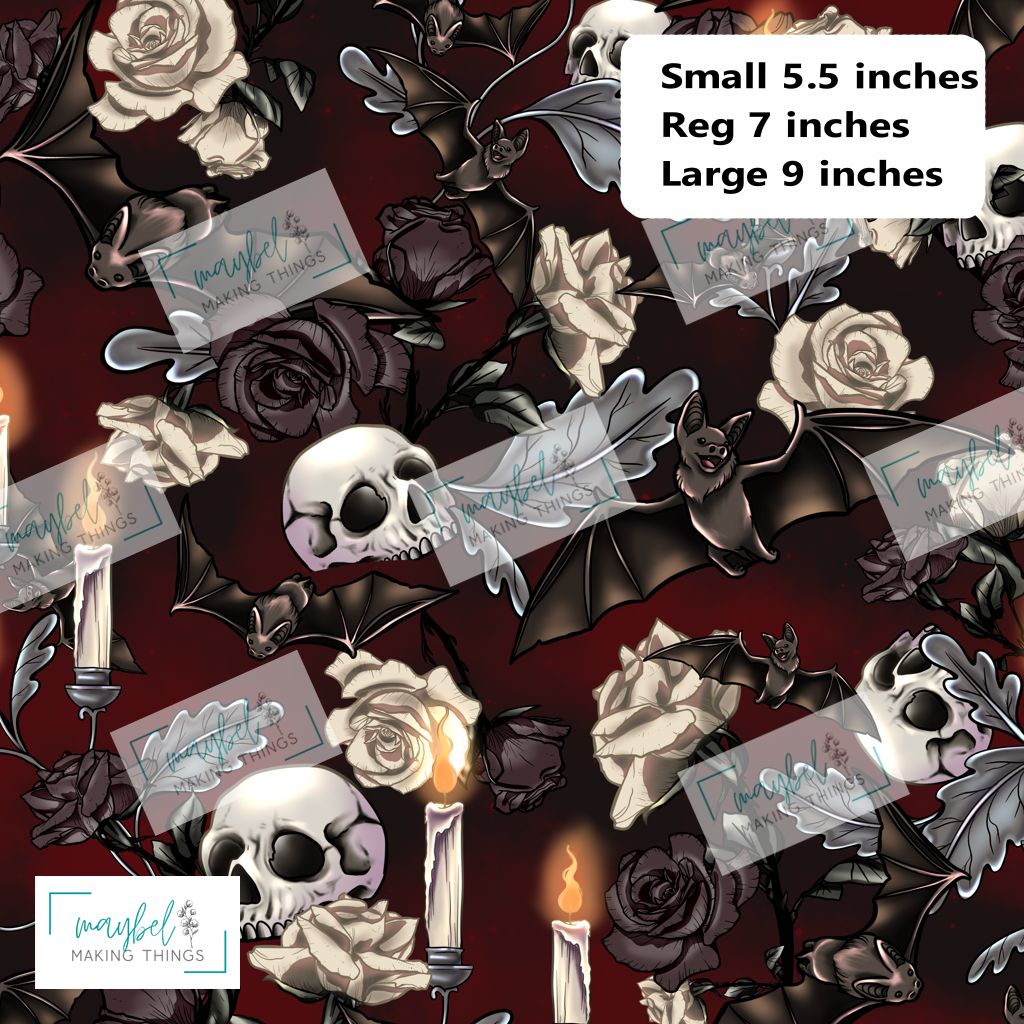 Bats on Maroon - Small - Smooth Vinyl 0.5m Retail
