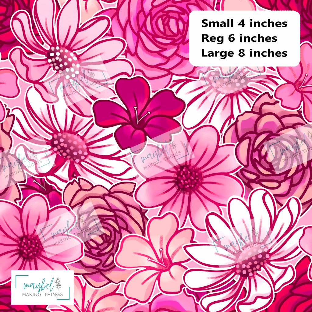 Pink Bloom - SMALL - Litchi Vinyl 0.5m Retail