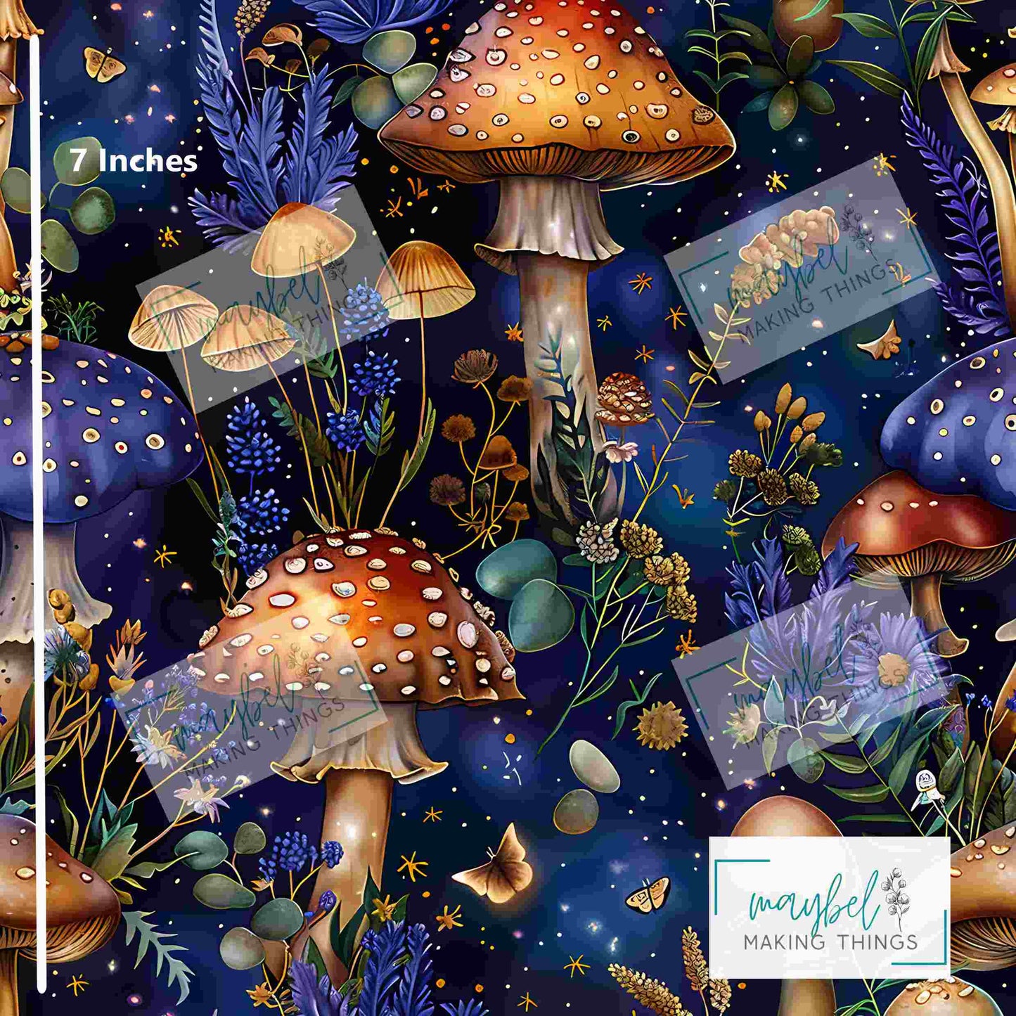 Purple Mushrooms - Smooth Vinyl 0.5m Retail