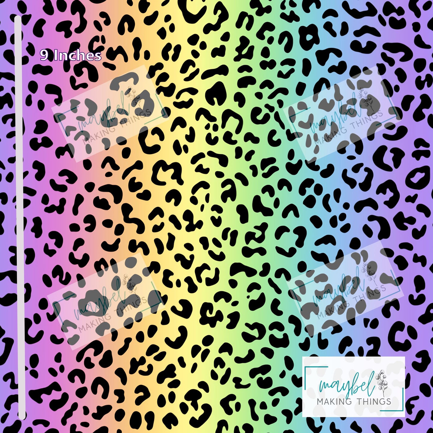 Leopard Print Rainbow - Cotton Canvas 1m Retail