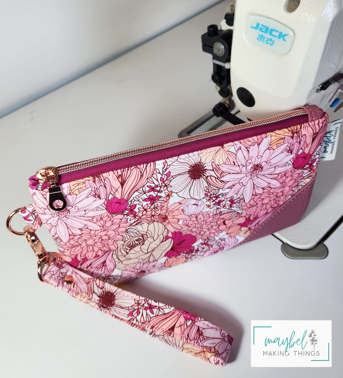 Clutch - Pink Boho Floral (In Stock)