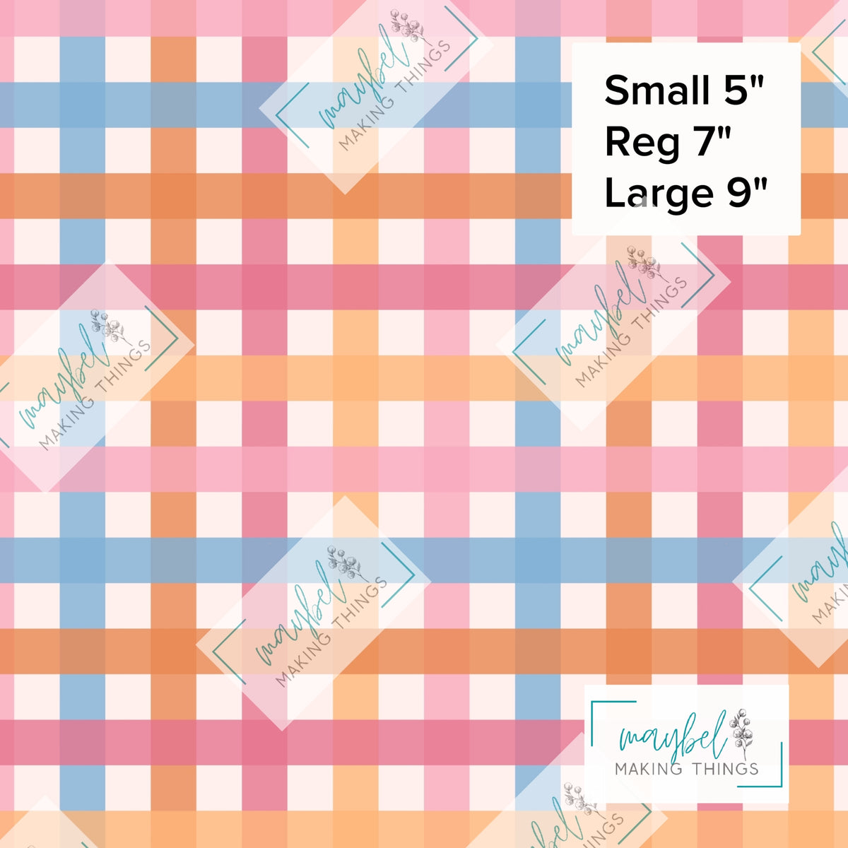 Orange Blue Pink Gingham Coordinate - Pre-Order Round 10 Pretty Wild Things and Paperbacks October 2026