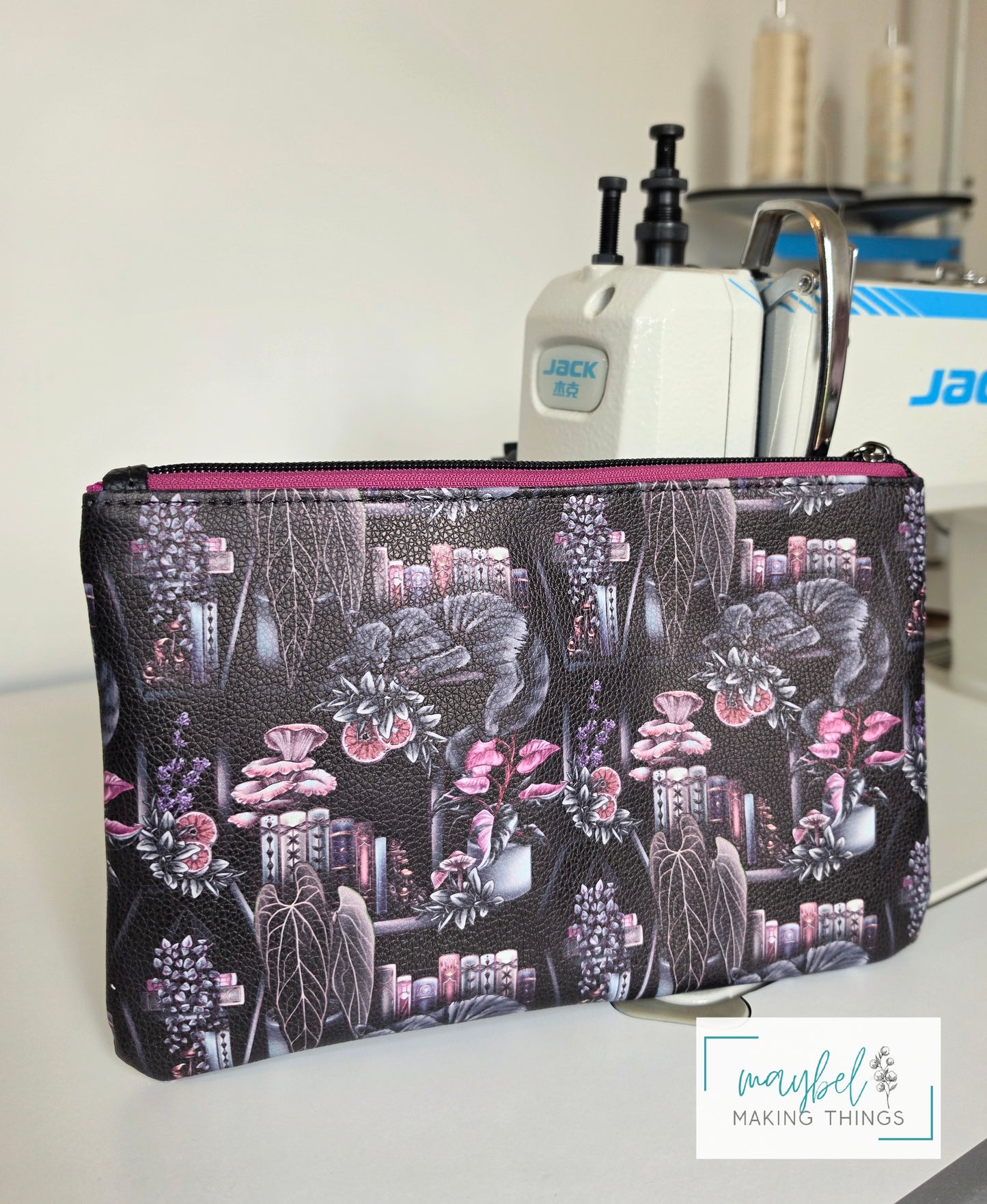The Zippy Clutch - Black Cat Bookshelf (In Stock)