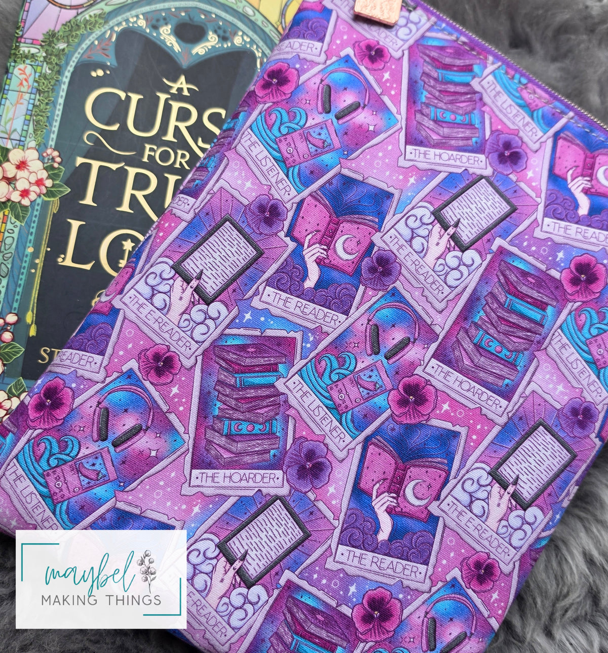 Large Book Sleeve top zip - Tarot Tomes - (In Stock)