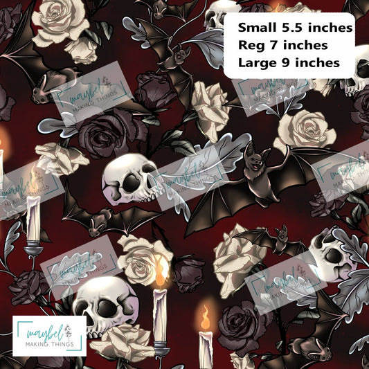 Bats on Maroon - Small - Smooth Vinyl 0.5m Retail