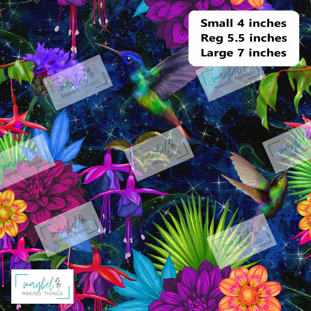 Colourful Hummingbird REGULAR- Cotton Canvas 1m Retail