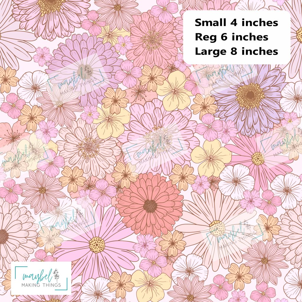 Ditsy Pink Floral REGULAR- Cotton Canvas 1m Retail