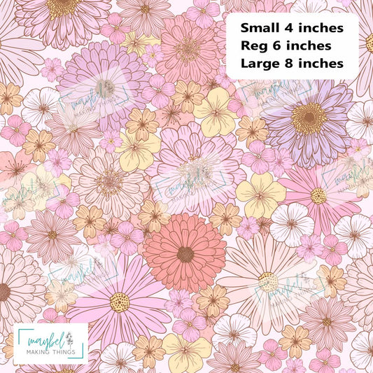 Ditsy Pink Floral REGULAR- Cotton Canvas 1m Retail