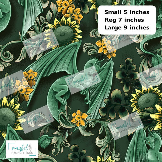 Emerald Dragon - SMALL - Litchi Vinyl 0.5m Retail