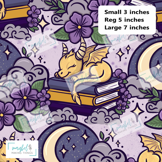 Golden Sleepy Time Dragon REGULAR- Cotton Canvas 1m Retail