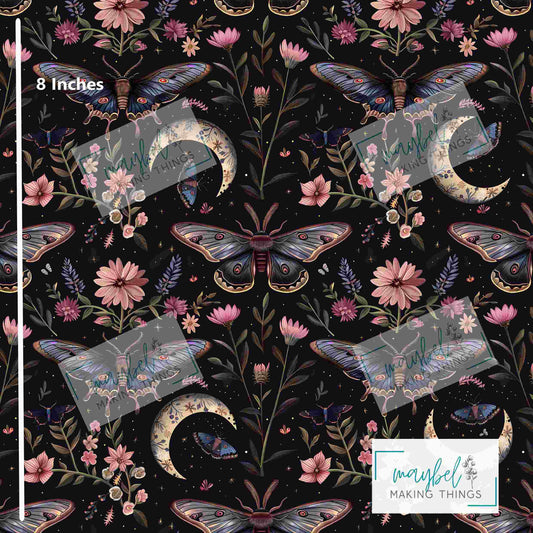 Moth floral - Litchi Vinyl 0.5m Retail
