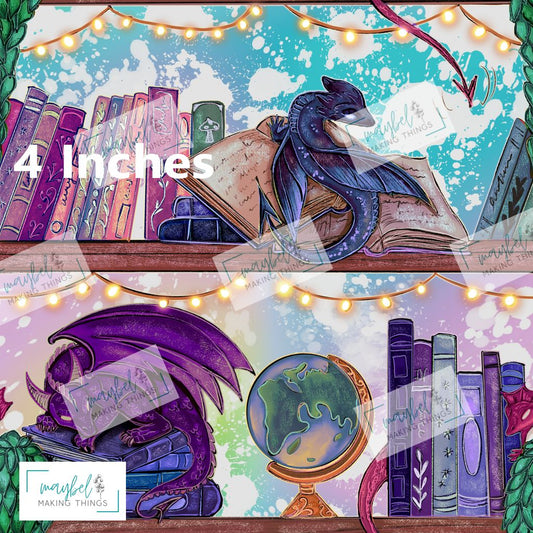 Pastel Books and Dragons - Smooth Vinyl 0.5m Retail