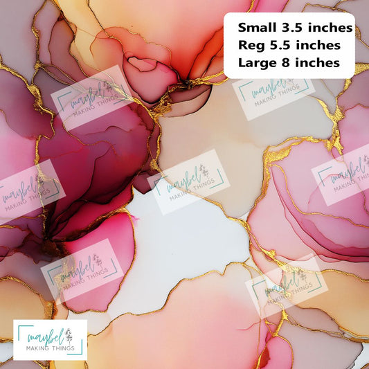 Pink Marble with Gold Flakes - REG - Smooth Vinyl 0.5m Retail