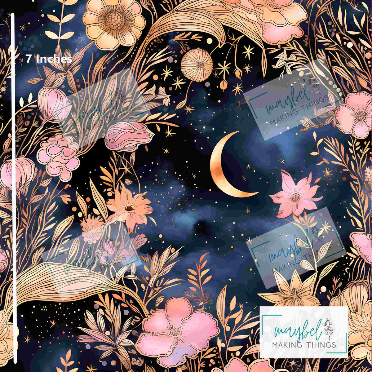 Pink Moon and night sky - Smooth Vinyl 0.5m Retail