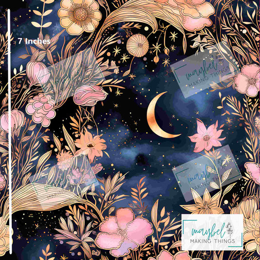 Pink Moon and night sky - Smooth Vinyl 0.5m Retail
