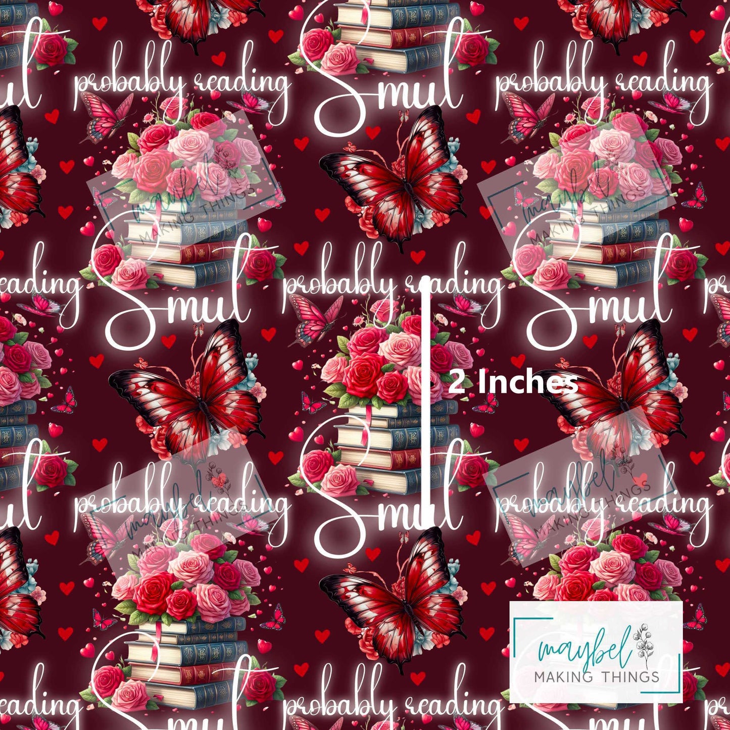 Books, probably reading smut red floral - Pre-Order Round 1