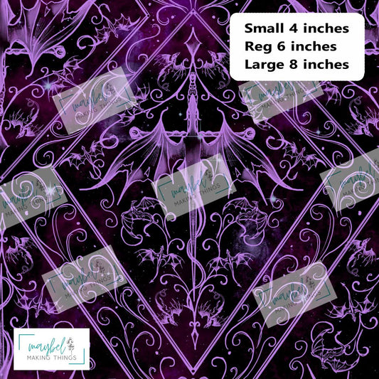 Purple Lace Dragon - SMALL - Litchi Vinyl 0.5m Retail