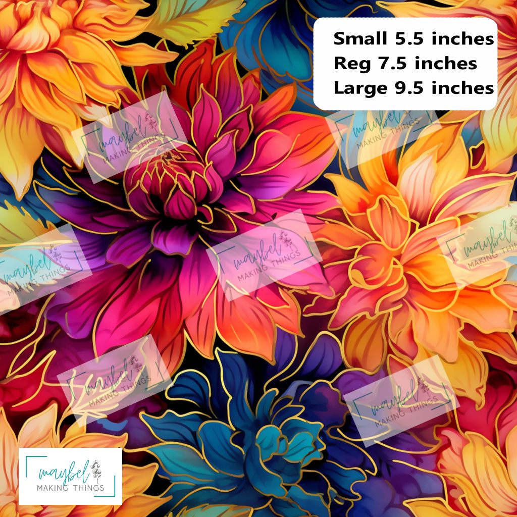 Rainbow Dahlia's - REG - Litchi Vinyl 0.5m Retail