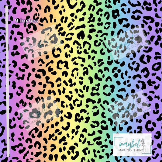 Leopard print rainbow - Cotton Woven 1m Retail