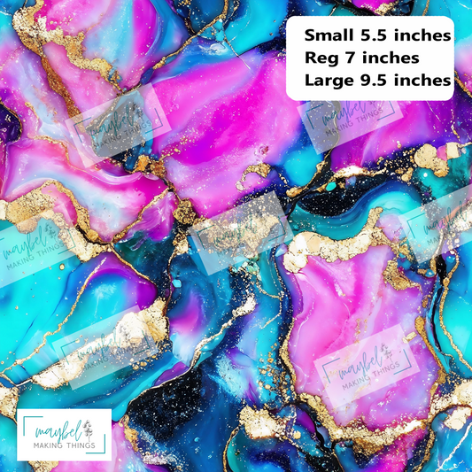 Teal Magenta Alcohol Ink - REG - Litchi Vinyl 0.5m Retail