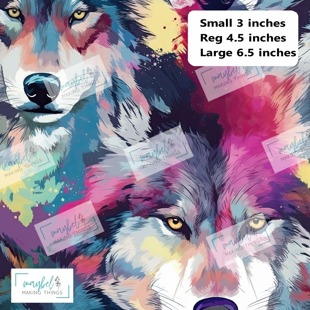 Watercolour Wolf REGULAR- Cotton Canvas 1m Retail