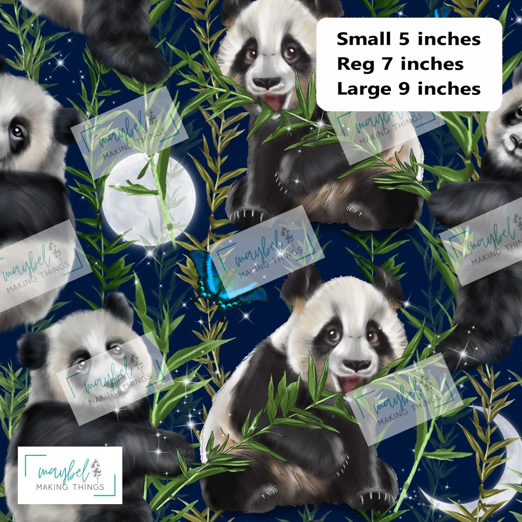 Midnight Panda - REGULAR - Cotton Canvas 1m Retail