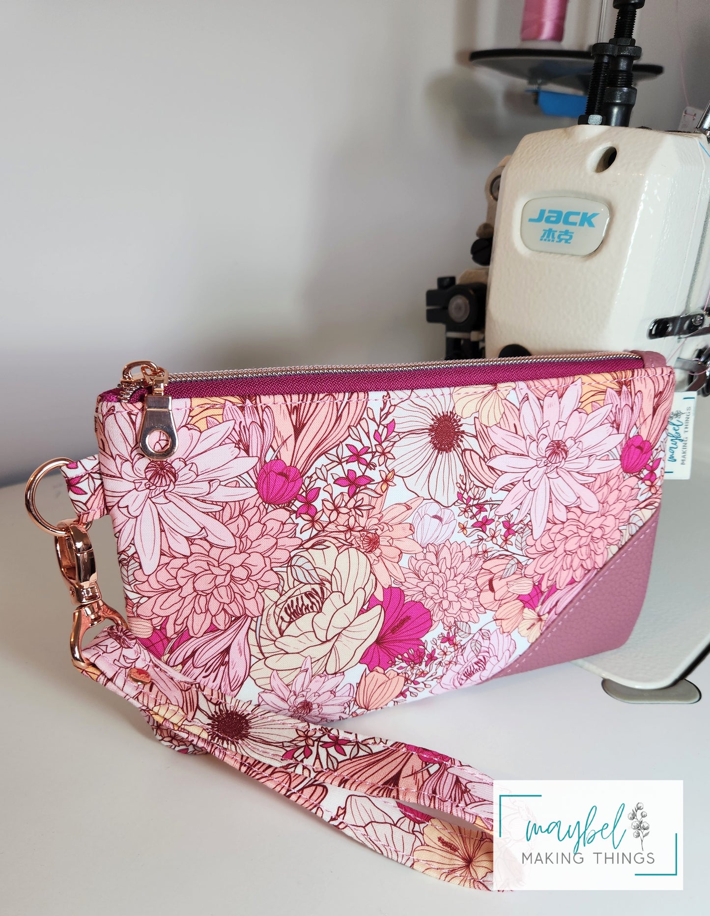 Clutch - Pink Boho Floral (In Stock)