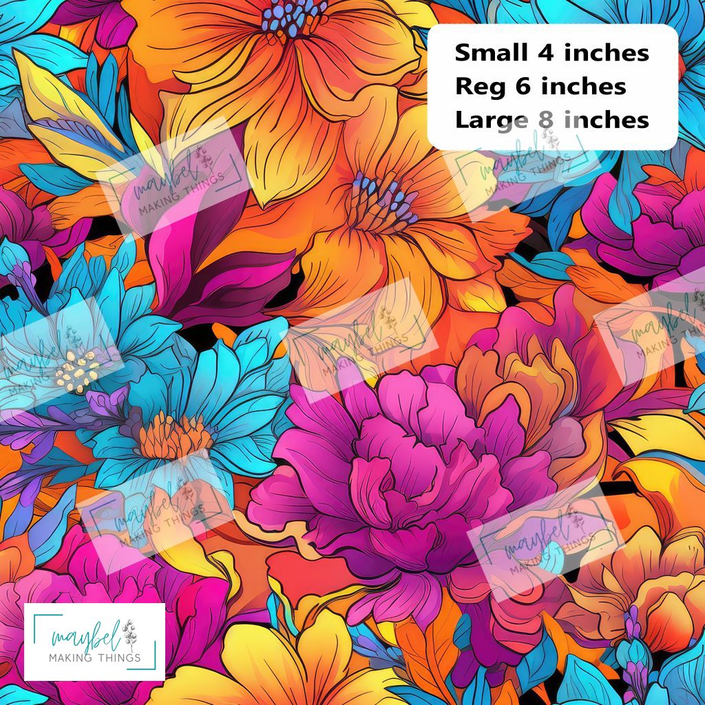 Autumn floral Blue, Pink and Orange - Pre-Order Round 8 Bloom in the Wild August 2026