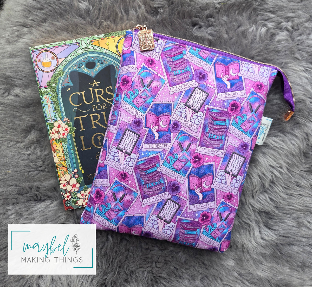 Large Book Sleeve top zip - Tarot Tomes - (In Stock)