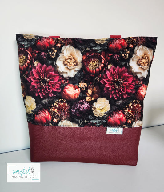 Tuesday Tote - Maroon Floral - Stock